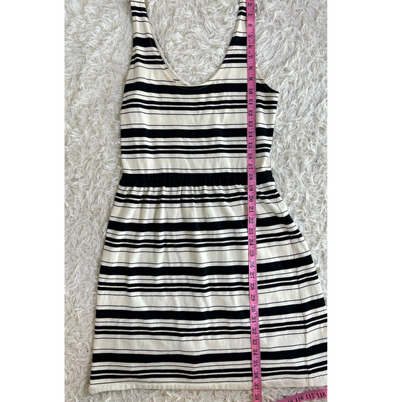 J Crew Women's Size S Cream & Black Button Back Fit & Flare Striped Dress #0301 - Picture 11 of 12